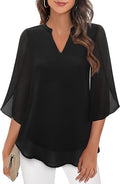 Claire | Women's Blouse | Split Sleeve V Neck-Women Blouse-Pick NewYork