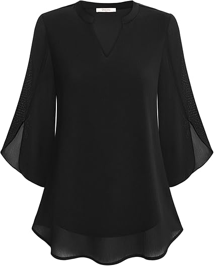 Claire | Women's Blouse | Split Sleeve V Neck-Women Blouse-Pick NewYork
