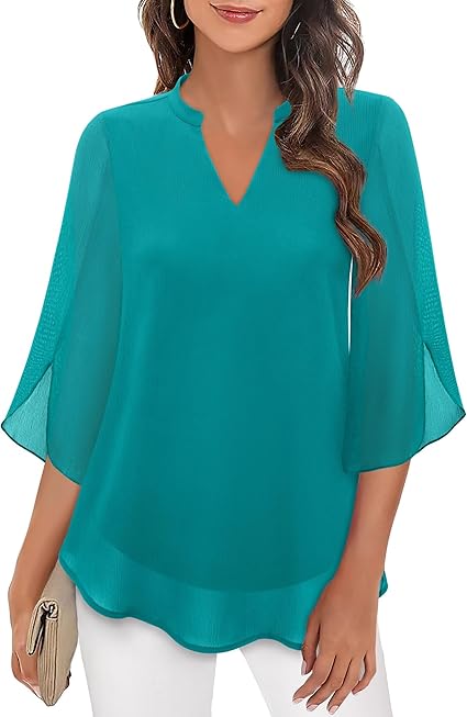 Claire | Women's Blouse | Split Sleeve V Neck-Women Blouse-Pick NewYork