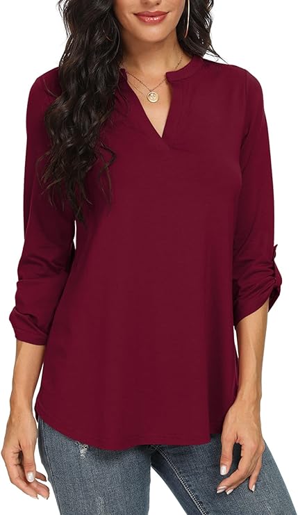 Claire | Women's Blouse | Split Sleeve V Neck-Women Blouse-Pick NewYork