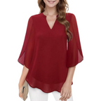 Claire | Women's Blouse | Split Sleeve V Neck-Women Blouse-Pick NewYork