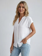 Claire | Women’s Button Front Blouse | V Neck Office Wear-Women Blouse-Pick NewYork