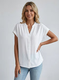 Claire | Women’s Button Front Blouse | V Neck Office Wear-Women Blouse-Pick NewYork