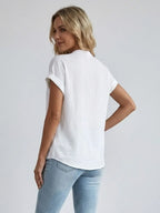 Claire | Women’s Button Front Blouse | V Neck Office Wear-Women Blouse-Pick NewYork