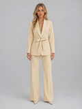 Colette | Women's Pantsuit Set | Tie Waist Office Suit-Women Set-Pick NewYork