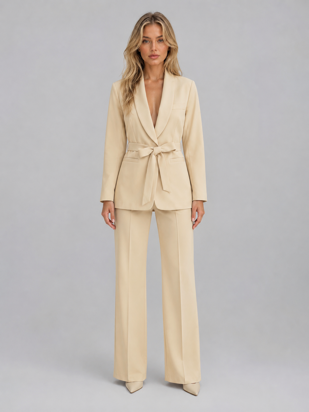 Colette | Women's Pantsuit Set | Tie Waist Office Suit-Women Set-Pick NewYork