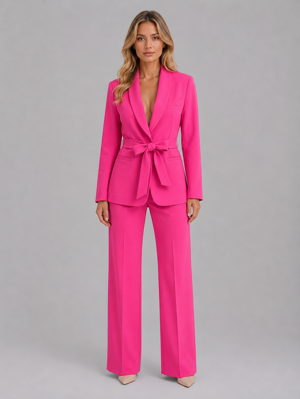Colette | Women's Pantsuit Set | Tie Waist Office Suit-Women Set-Pick NewYork