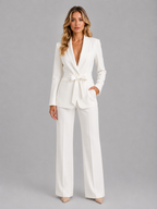 Colette | Women's Pantsuit Set | Tie Waist Office Suit-Women Set-Pick NewYork