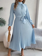 Madison | Women's Pleated Midi Dress | Long Sleeve-Women Dress-Pick NewYork