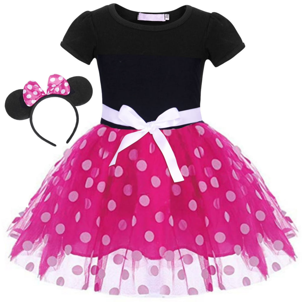 Daisy | Girls Polka Dot Costume Dress | Bow Waist Layered Skirt Fancy Dress Wear-Kids Costume-Pick NewYork