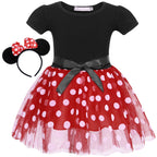 Daisy | Girls Polka Dot Costume Dress | Bow Waist Layered Skirt Fancy Dress Wear-Kids Costume-Pick NewYork
