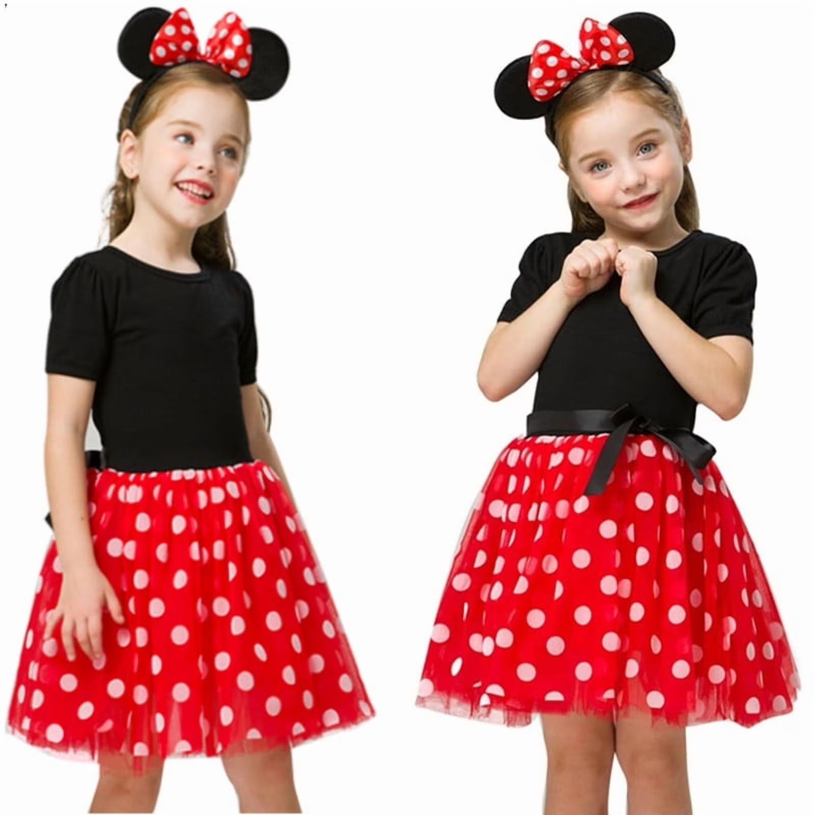 Daisy | Girls Polka Dot Costume Dress | Bow Waist Layered Skirt Fancy Dress Wear-Kids Costume-Pick NewYork