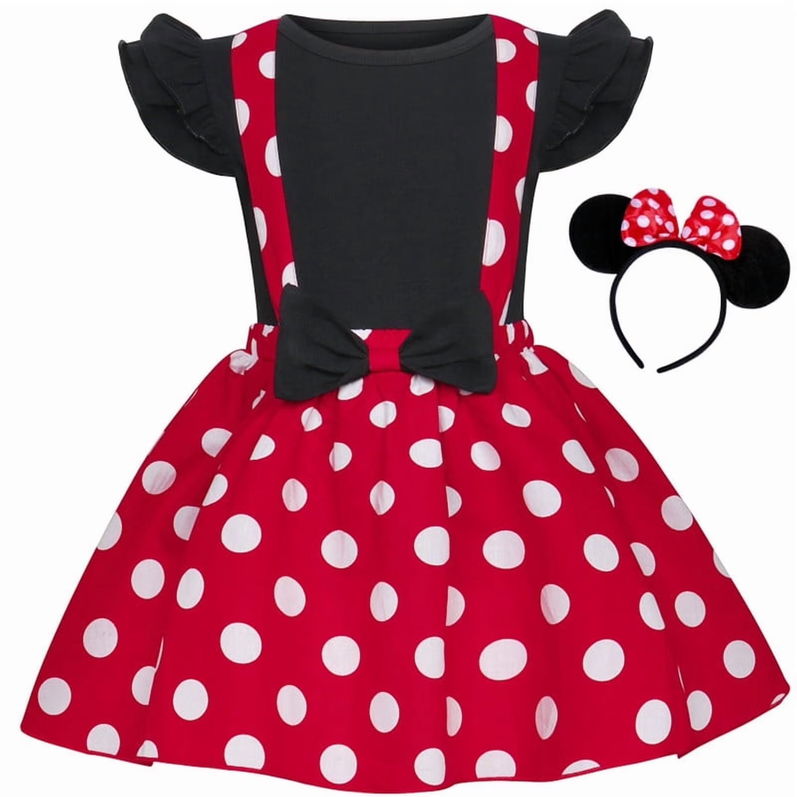 Daisy | Girls Polka Dot Costume Dress | Bow Waist Layered Skirt Fancy Dress Wear-Kids Costume-Pick NewYork