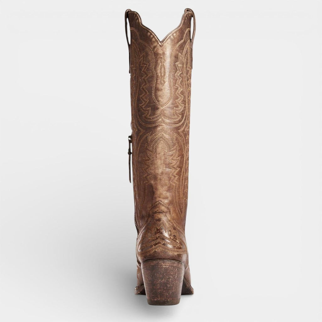 Dakota | Women's Western Knee High Boots | Embroidered Block Heel-Women Shoes-Pick NewYork