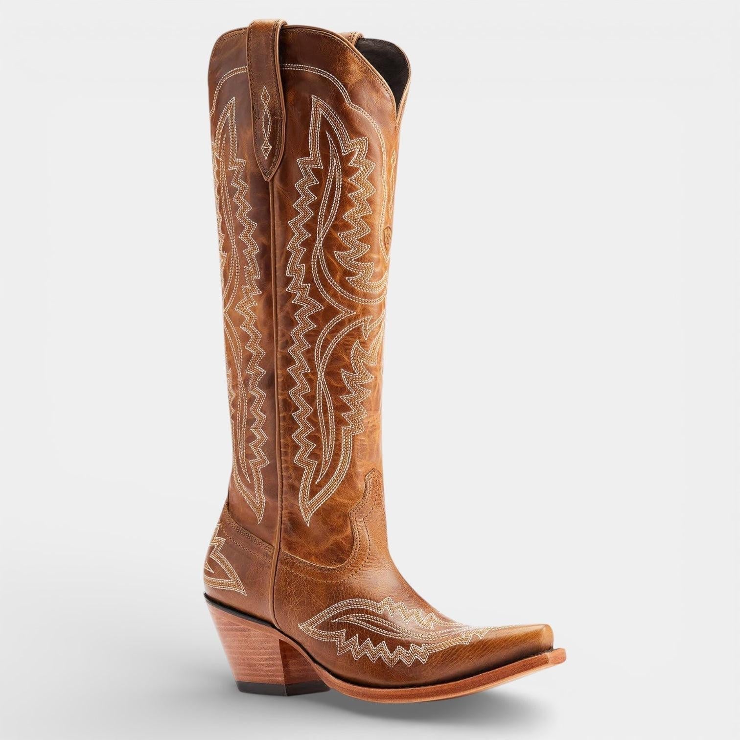 Dakota | Women's Western Knee High Boots | Embroidered Block Heel-Women Shoes-Pick NewYork