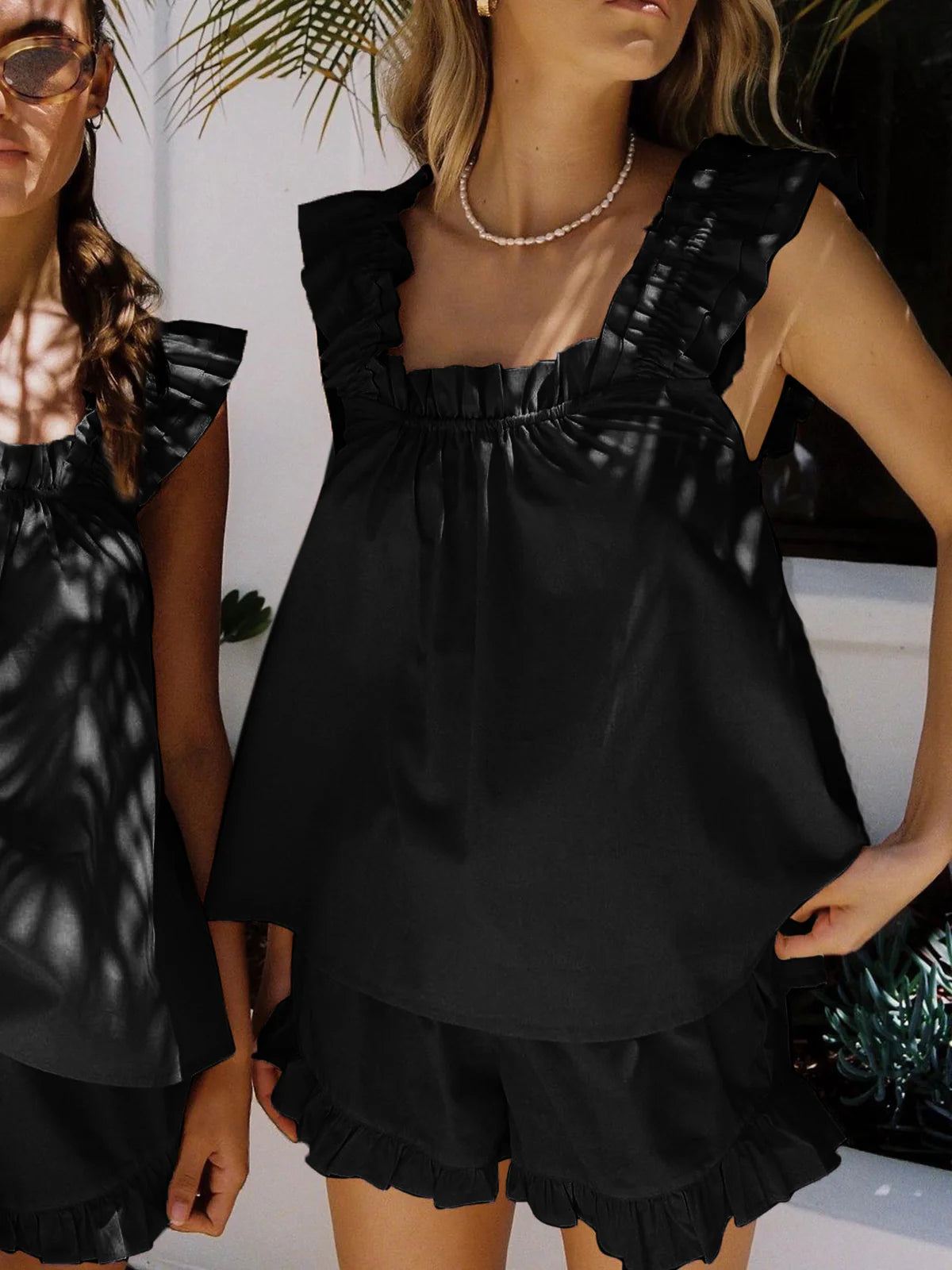 Daphne | Women's Two Piece Set | Ruffle Top Vacation Outfit-Women Set-Pick NewYork