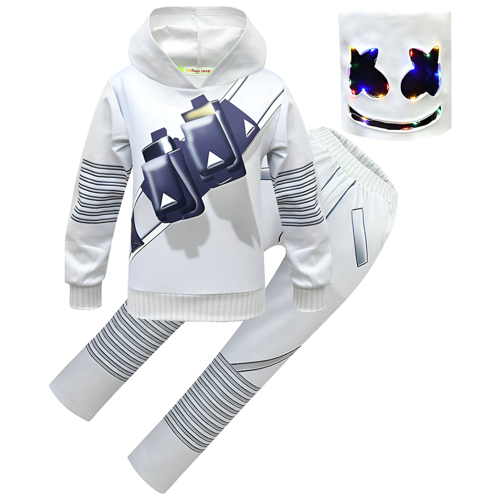 Jaxon | Unisex Marshmello Costume Set | LED Helmet Cosplay Outfit-Costume Set-Pick NewYork