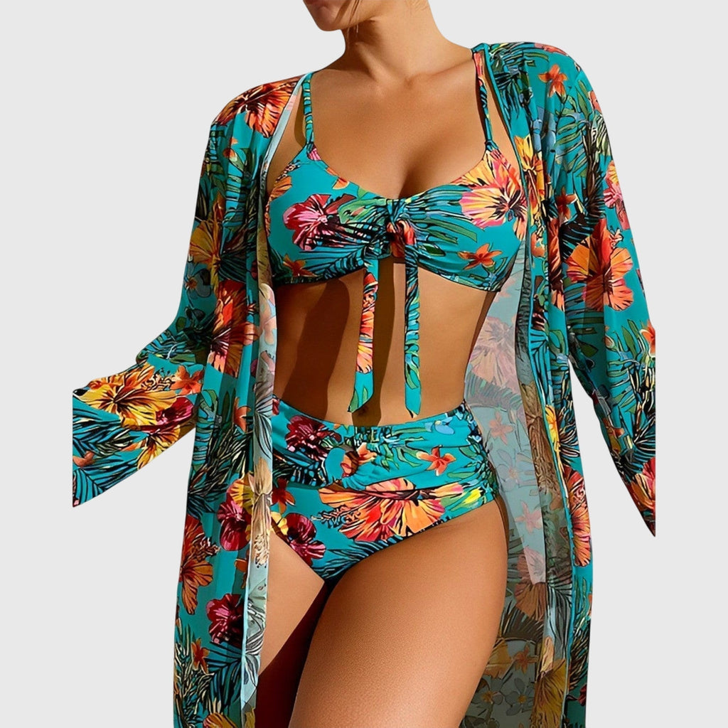 Amelia | Women's Tropical Bikini Set | Three Piece Swimwear-Women Swimsuit-Pick NewYork