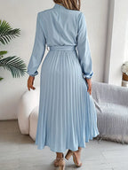Madison | Women's Pleated Midi Dress | Long Sleeve-Women Dress-Pick NewYork