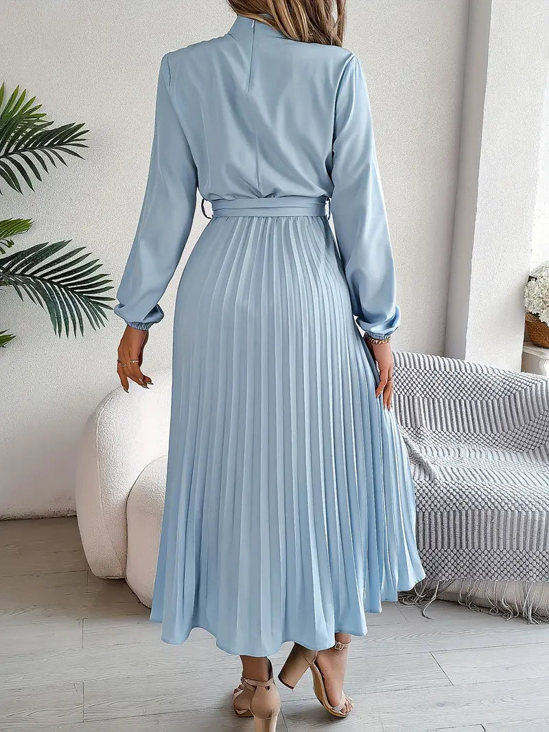 Madison | Women's Pleated Midi Dress | Long Sleeve-Women Dress-Pick NewYork