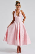 Madison | Women's Halter Midi Dress | Wedding Guest Style-Women Dress-Pick NewYork
