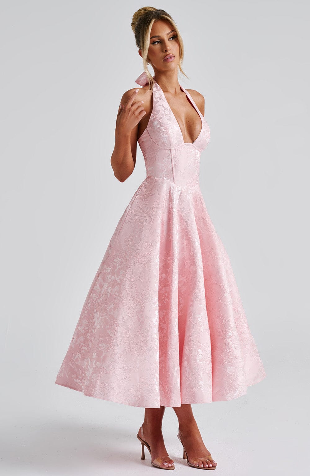 Madison | Women's Halter Midi Dress | Wedding Guest Style-Women Dress-Pick NewYork
