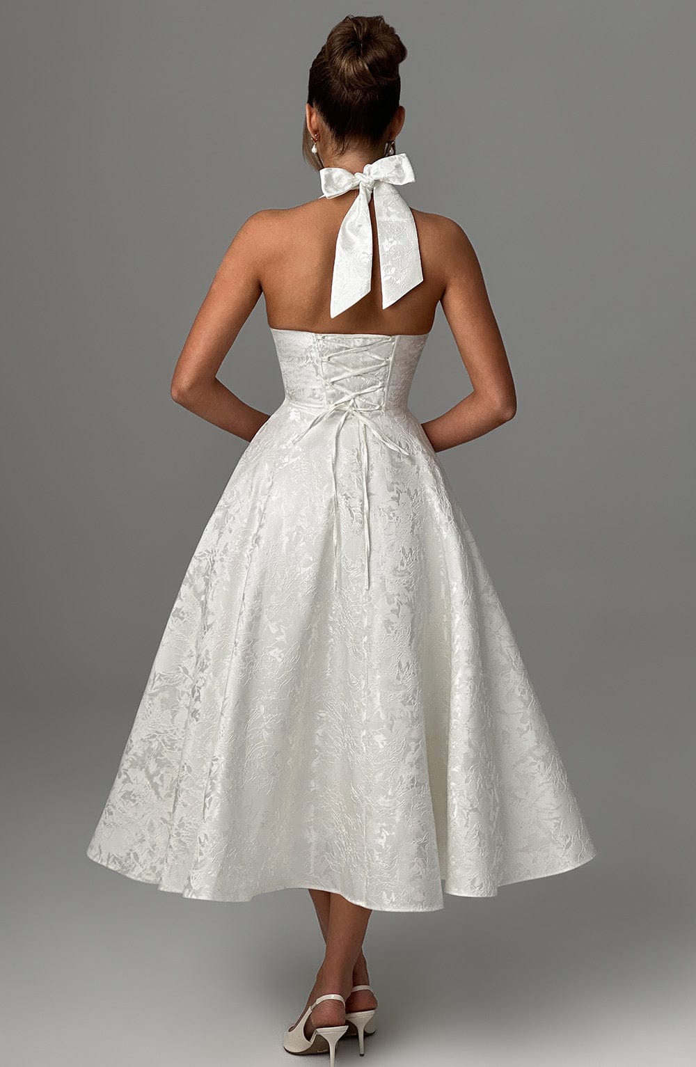 Madison | Women's Halter Midi Dress | Wedding Guest Style-Women Dress-Pick NewYork