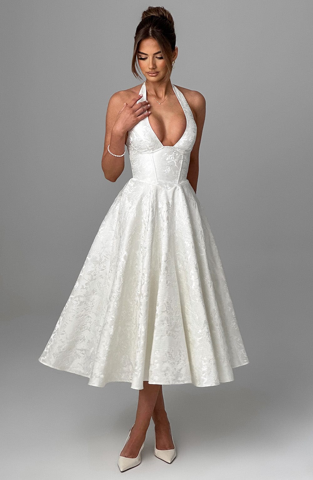 Madison | Women's Halter Midi Dress | Wedding Guest Style-Women Dress-Pick NewYork
