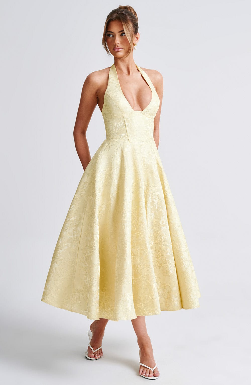 Madison | Women's Halter Midi Dress | Wedding Guest Style-Women Dress-Pick NewYork