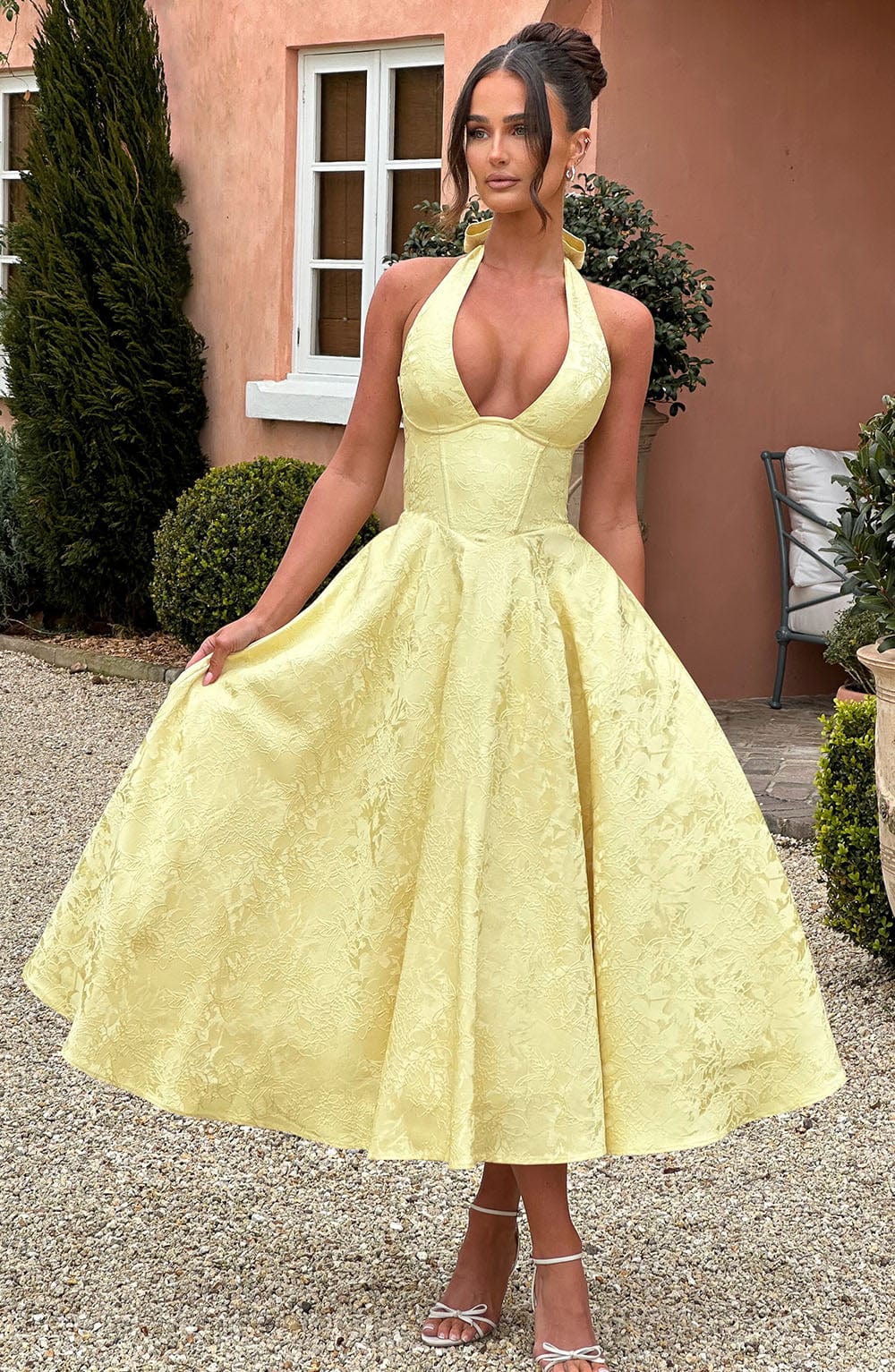 Madison | Women's Halter Midi Dress | Wedding Guest Style-Women Dress-Pick NewYork