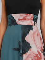 Elena | Women's Floral Print Maxi Dress | Halter Neck Front Slit-Women Dress-Pick NewYork