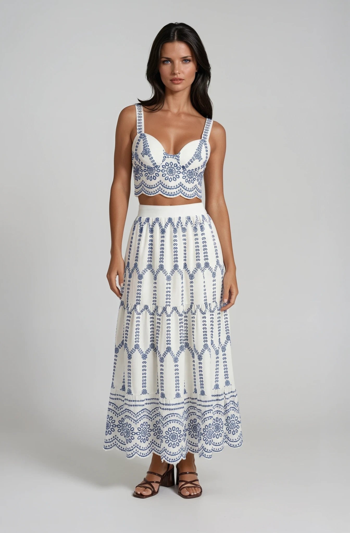 Eliana | Women's Printed Two Piece Set | Crop Top Vacation Wear-Women Set-Pick NewYork
