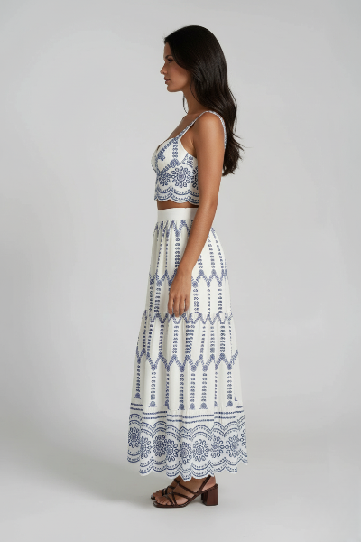 Eliana | Women's Printed Two Piece Set | Crop Top Vacation Wear-Women Set-Pick NewYork
