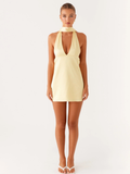 Elodie | Women's Halter Mini Dress | Open Back Vacation Dress-Women Dress-Pick NewYork