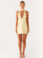 Elodie | Women's Halter Mini Dress | Open Back Vacation Dress-Women Dress-Pick NewYork