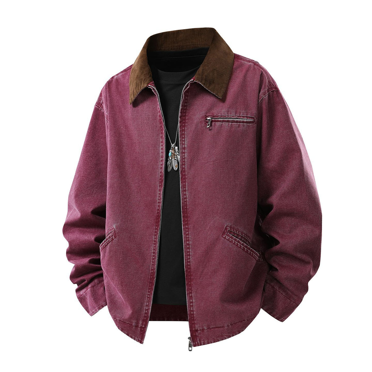 Caleb | Men’s Bomber Jacket | Zip Front Ribbed Trim-Pick NewYork