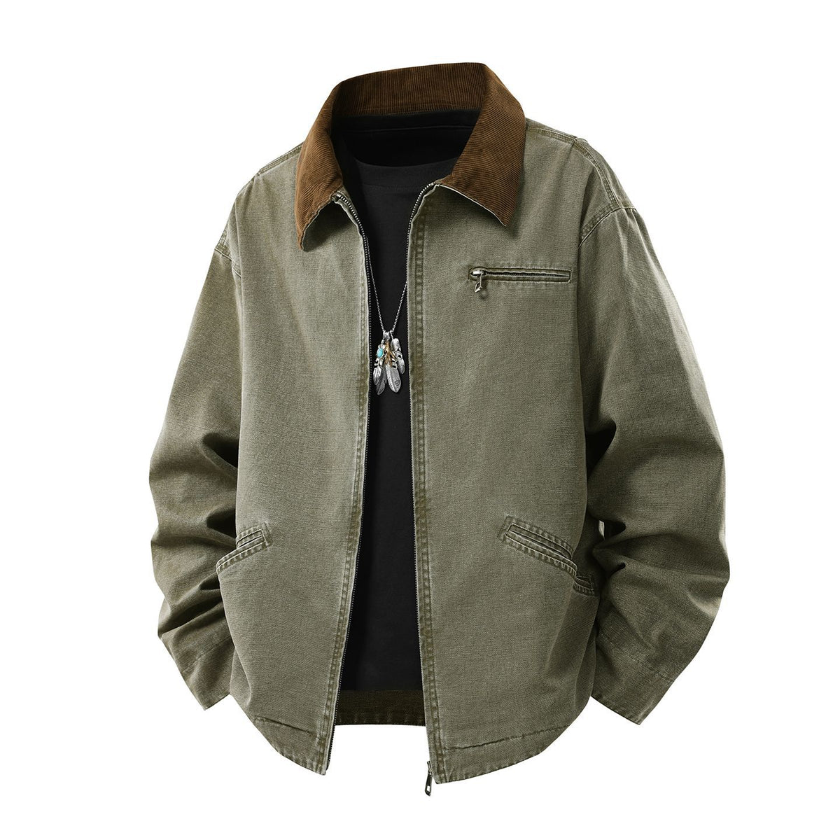 Caleb | Men’s Bomber Jacket | Zip Front Ribbed Trim-Pick NewYork