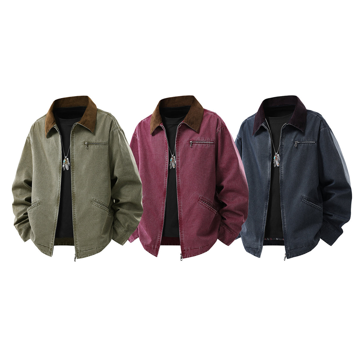 Caleb | Men’s Bomber Jacket | Zip Front Ribbed Trim-Pick NewYork