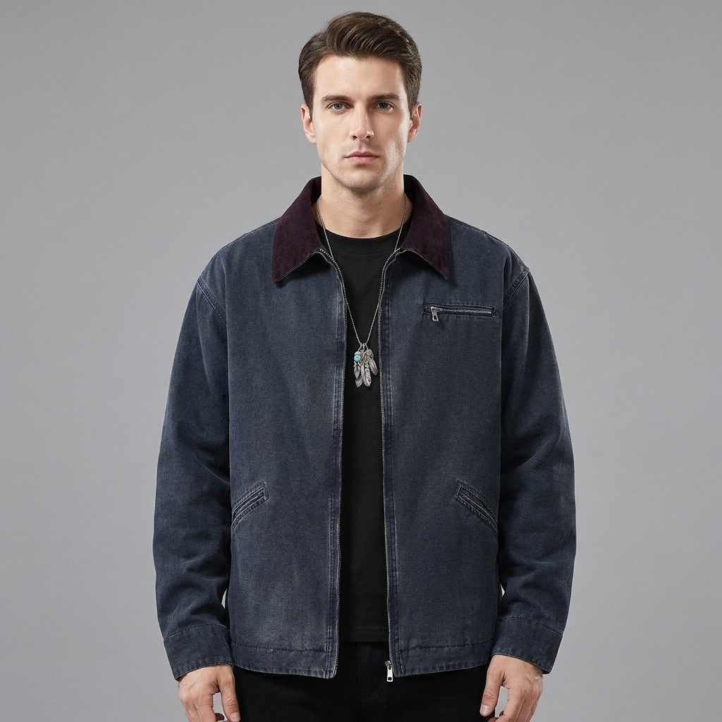 Caleb | Men’s Bomber Jacket | Zip Front Ribbed Trim-Pick NewYork