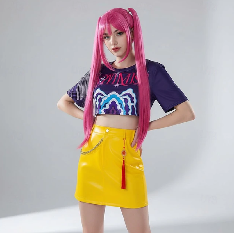 Ember | Women’s K-Pop Costume Set | Graphic Crop Top Mini Skirt-Women Costume Set-Pick NewYork