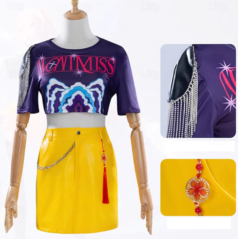 Ember | Women’s K-Pop Costume Set | Graphic Crop Top Mini Skirt-Women Costume Set-Pick NewYork