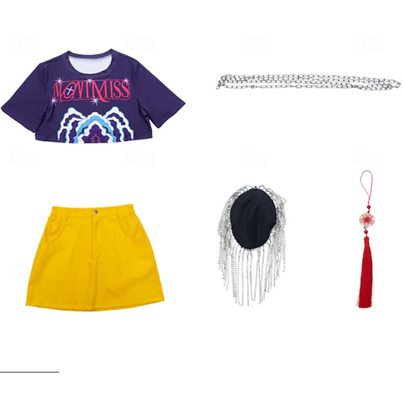 Ember | Women’s K-Pop Costume Set | Graphic Crop Top Mini Skirt-Women Costume Set-Pick NewYork