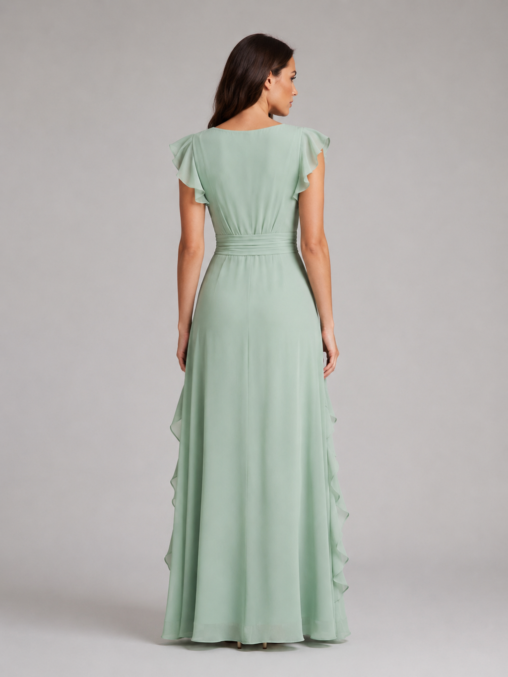 Evangeline | Women's Ruffle Maxi Dress | Chiffon Wedding Guest Dress-Women Dress-Pick NewYork