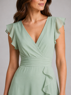 Evangeline | Women's Ruffle Maxi Dress | Chiffon Wedding Guest Dress-Women Dress-Pick NewYork