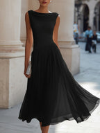 Evelyn | Women’s Pleated Midi Dress | Sleeveless Wedding Guest-Women Dress-Pick NewYork