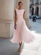 Evelyn | Women’s Pleated Midi Dress | Sleeveless Wedding Guest-Women Dress-Pick NewYork