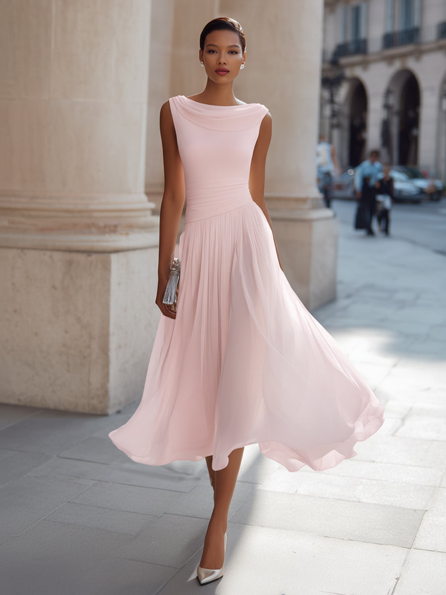 Evelyn | Women’s Pleated Midi Dress | Sleeveless Wedding Guest-Women Dress-Pick NewYork