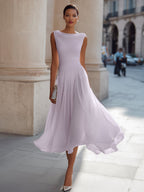 Evelyn | Women’s Pleated Midi Dress | Sleeveless Wedding Guest-Women Dress-Pick NewYork