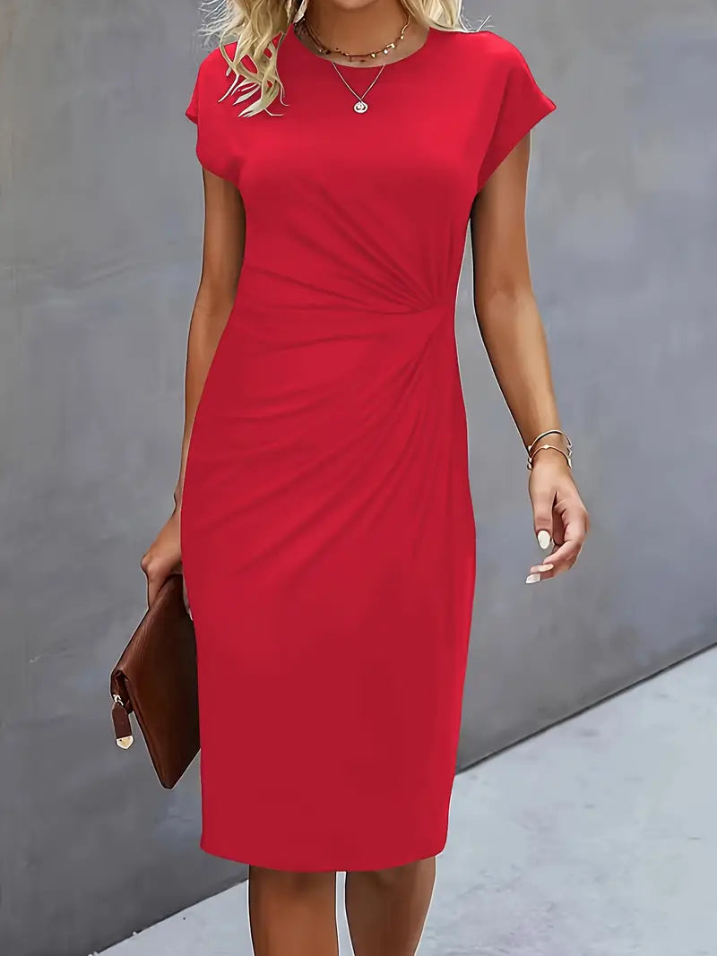 Hannah | Women's Midi Dress | Short Sleeve-Women Dress-Pick NewYork