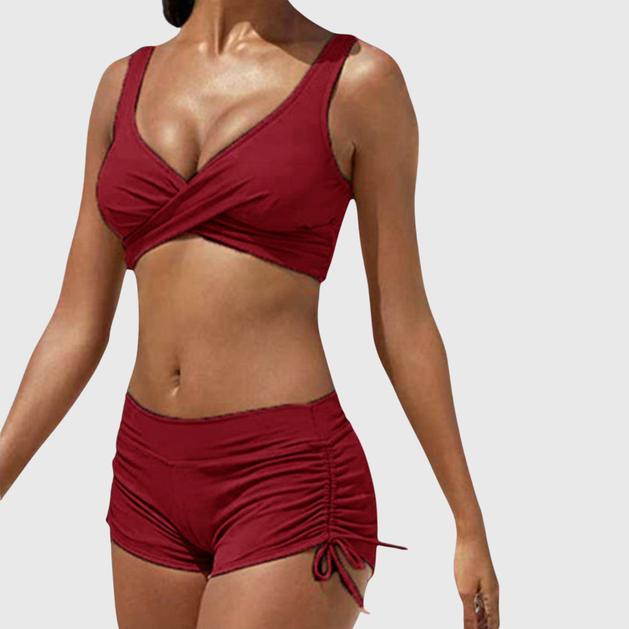 Freya | Women's Camo Tankini Set | Swim Shorts-Women Swimsuit-Pick NewYork